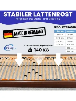 Coemo Betten & Matratzen<Lattenrost Multira Kopfteil verstellbar in Natur