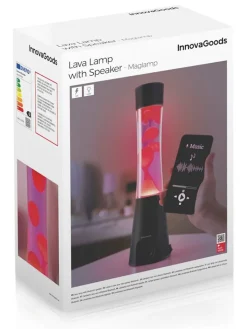 InnovaGoods Lichterketten & Deko-Leuchten<Lavalampe mit Lautsprecher in Schwarz - (H)42 x Ø 10,7 cm