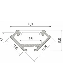 LED Line Lichterketten & Dekobeleuchtung<LED Aluminium Eckprofil PD-C 1 Meter Aluprofil Leiste Silber in Silber