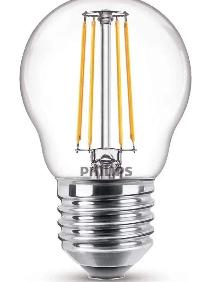 Philips Leuchtmittel<LED Classic E27 Lampe 40 W Tropfenform klar warmweiß 2er-Pack Energieklasse F