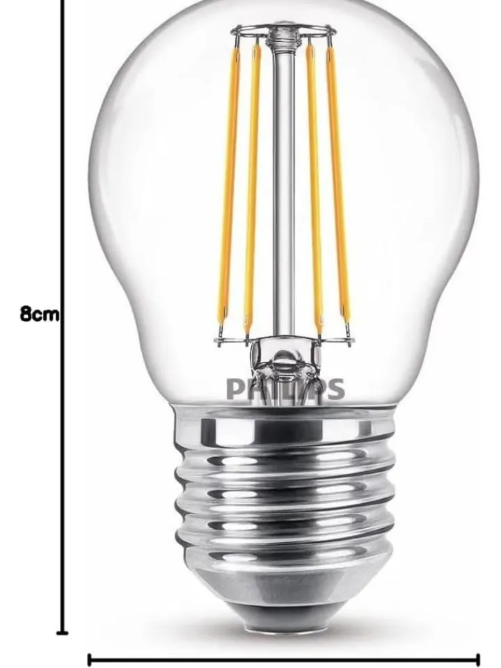 Philips Leuchtmittel<LED Classic E27 Lampe 40 W Tropfenform klar warmweiß 2er-Pack Energieklasse F