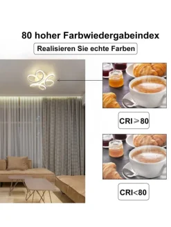 ZMH Decken- & Hängeleuchten<Led Deckenleuchte in Weiß 26W Modern 3000K Warmweiß Kreatives L 26cm