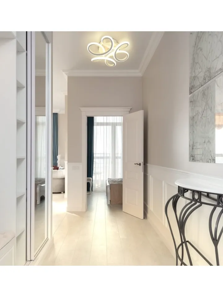 ZMH Decken- & Hängeleuchten<Led Deckenleuchte in Weiß 26W Modern 3000K Warmweiß Kreatives L 26cm