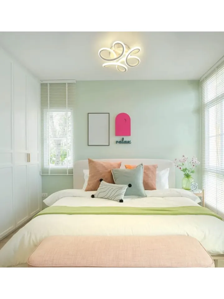ZMH Decken- & Hängeleuchten<Led Deckenleuchte in Weiß 26W Modern 3000K Warmweiß Kreatives L 26cm