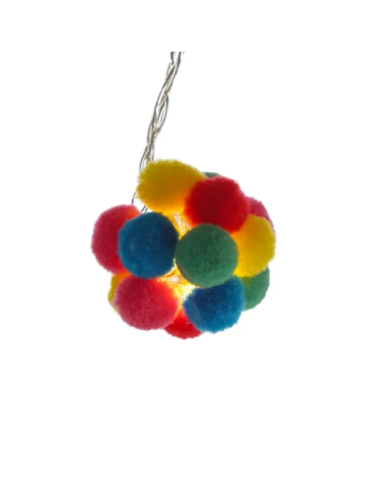MARELIDA Lichterketten & Dekobeleuchtung<LED Deko Lichterkette bunte Pompoms L: 1,8m in bunt