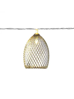 MARELIDA Lichterketten & Dekobeleuchtung<LED Deko Lichterkette Glamour 10 Lampenschirme L: 1,8m in silber
