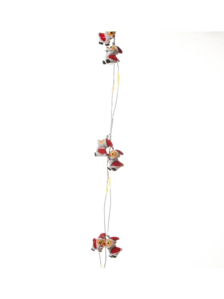 MARELIDA Lichterketten & Dekobeleuchtung<LED Deko Lichterkette Nikolaus 20LED mit Timer L: 1,9m in rot, weiß