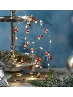 MARELIDA Lichterketten & Dekobeleuchtung<LED Deko Lichterkette Nikolaus 20LED mit Timer L: 1,9m in rot, weiß