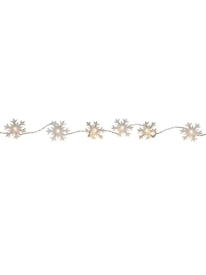 MARELIDA Lichterketten & Dekobeleuchtung<LED Deko Lichterkette Schneeflocken Timer L: 1,35m in transparent