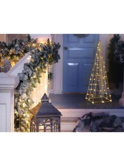 Beliani Lichterketten & Dekobeleuchtung<LED Deko PUKSALA in Silber - (W) 20 x (H) 60 x (L) 20 cm