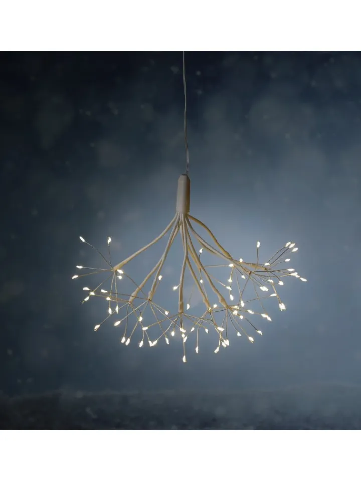MARELIDA Lichterketten & Dekobeleuchtung<LED Feuerwerk Leuchtstern Firework mit Fernb. D: 25cm in weiß