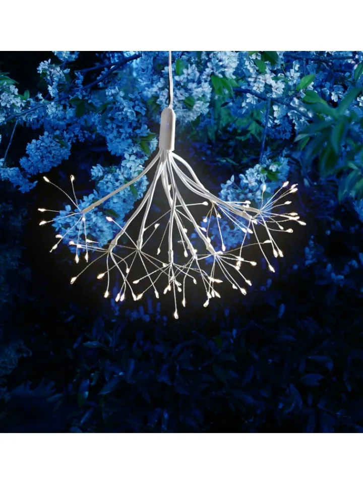 MARELIDA Lichterketten & Dekobeleuchtung<LED Feuerwerk Leuchtstern Firework mit Fernb. D: 25cm in weiß