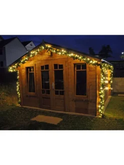 FHS Lichterketten & Dekobeleuchtung<LED Girlande mit integrierter Lichterkette mit Timerfunktion in Grün
