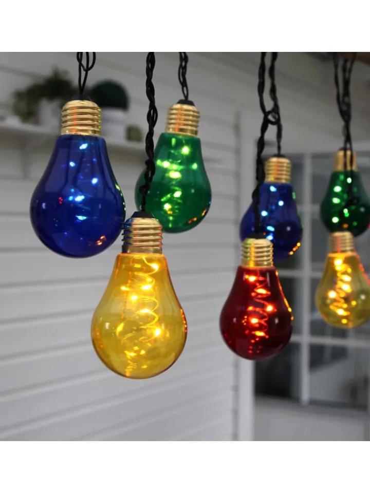 STAR Trading Lichterketten & Dekobeleuchtung<LED Glühbirnen Lichterkette Glow, outdoor, Netzbetrieb, bunt, 3,6m