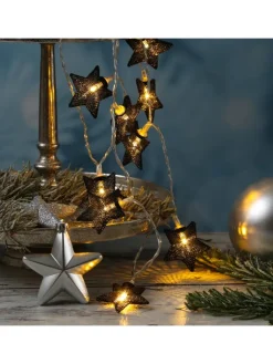 MARELIDA Lichterketten & Dekobeleuchtung<LED Lichterkette Sterne Dekolichterkette Weihnachten 0,9m in schwarz