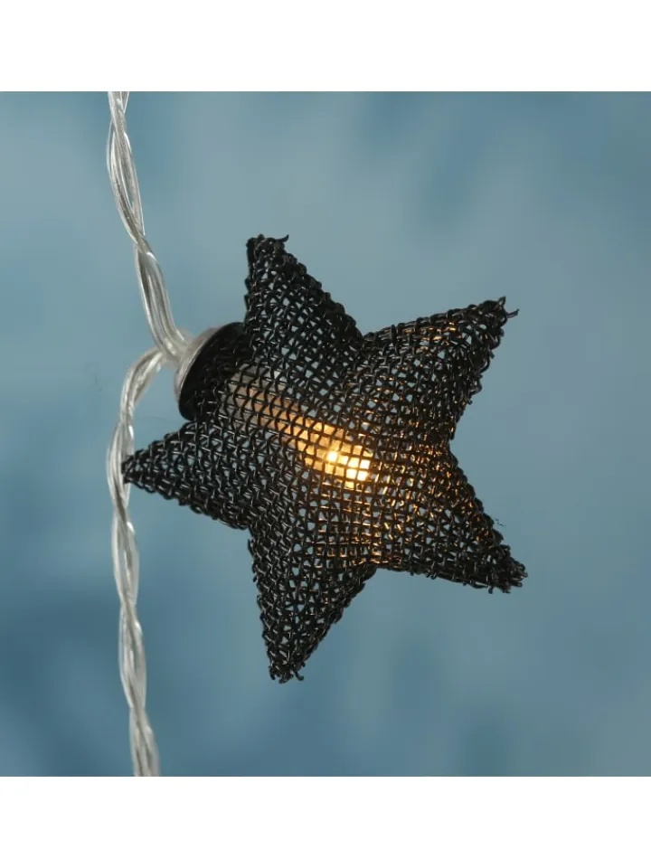 MARELIDA Lichterketten & Dekobeleuchtung<LED Lichterkette Sterne Dekolichterkette Weihnachten 0,9m in schwarz