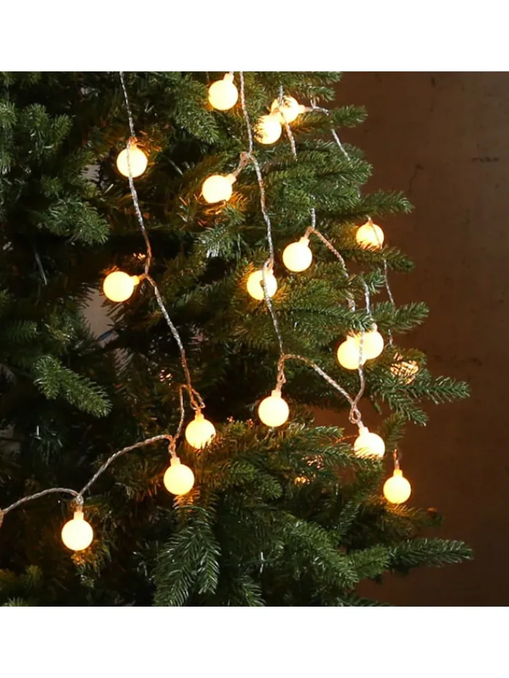 MARELIDA Lichterketten & Dekobeleuchtung|Lichterketten & Deko-Leuchten<LED Lichterkette Berry/Cherry 60 XL Kugeln bernstein L: 9m in weiß