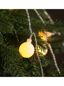 MARELIDA Lichterketten & Dekobeleuchtung|Lichterketten & Deko-Leuchten<LED Lichterkette Berry/Cherry 60 XL Kugeln bernstein L: 9m in weiß