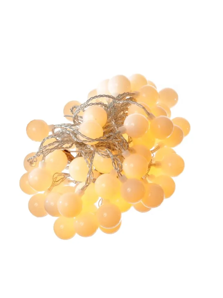 MARELIDA Lichterketten & Dekobeleuchtung|Lichterketten & Deko-Leuchten<LED Lichterkette Berry/Cherry 60 XL Kugeln bernstein L: 9m in weiß