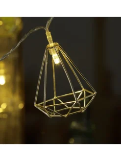 MARELIDA Lichterketten & Dekobeleuchtung<LED Lichterkette DIAMANT 10 kleine beleuchtete Rubine L: 1,6m in silber
