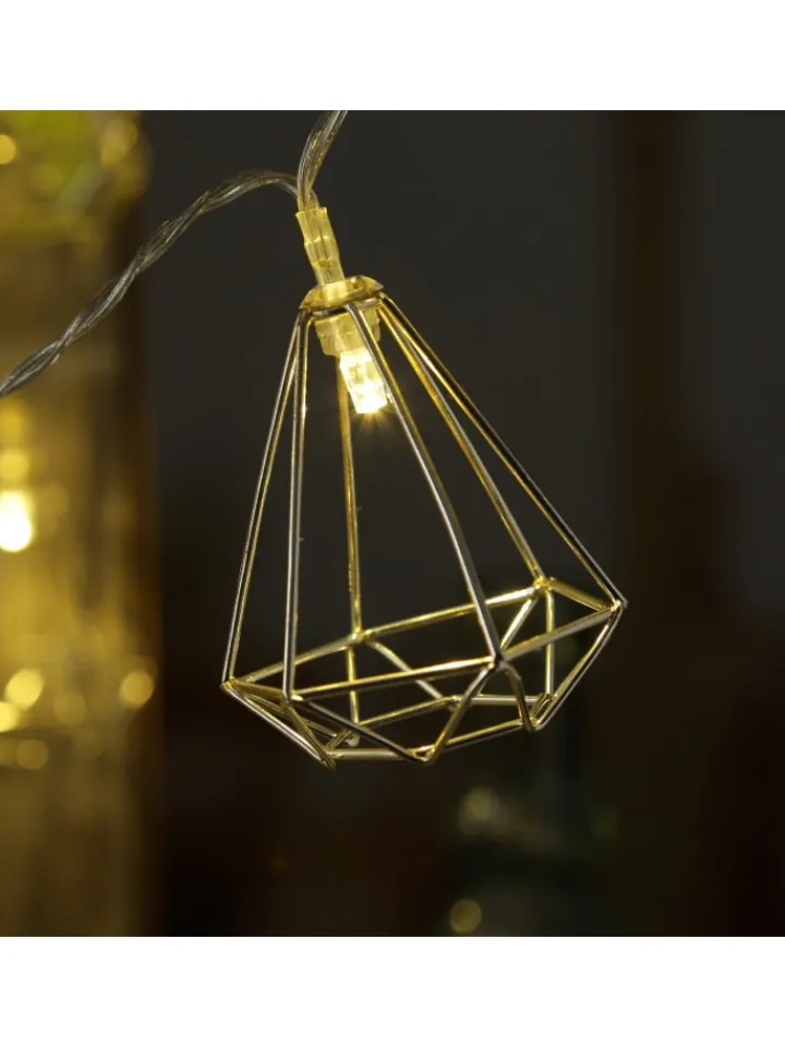 MARELIDA Lichterketten & Dekobeleuchtung<LED Lichterkette DIAMANT 10 kleine beleuchtete Rubine L: 1,6m in silber