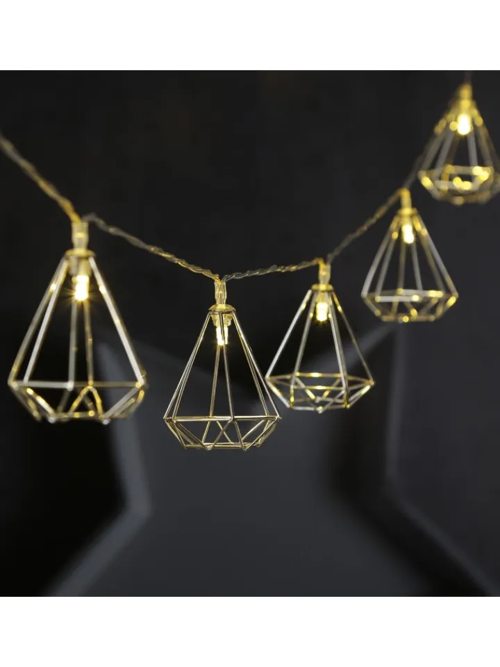 MARELIDA Lichterketten & Dekobeleuchtung<LED Lichterkette DIAMANT 10 kleine beleuchtete Rubine L: 1,6m in silber