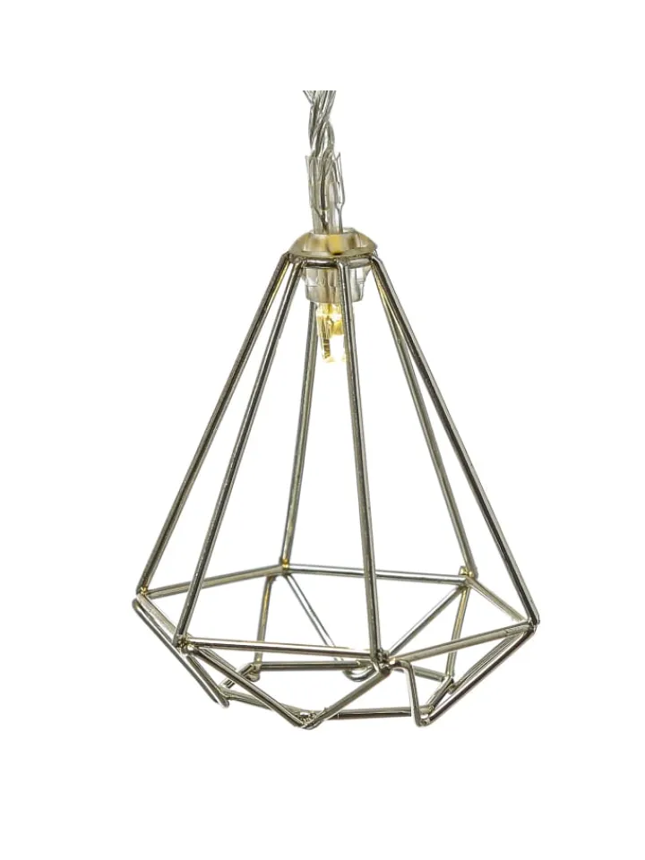 MARELIDA Lichterketten & Dekobeleuchtung<LED Lichterkette DIAMANT 10 kleine beleuchtete Rubine L: 1,6m in silber