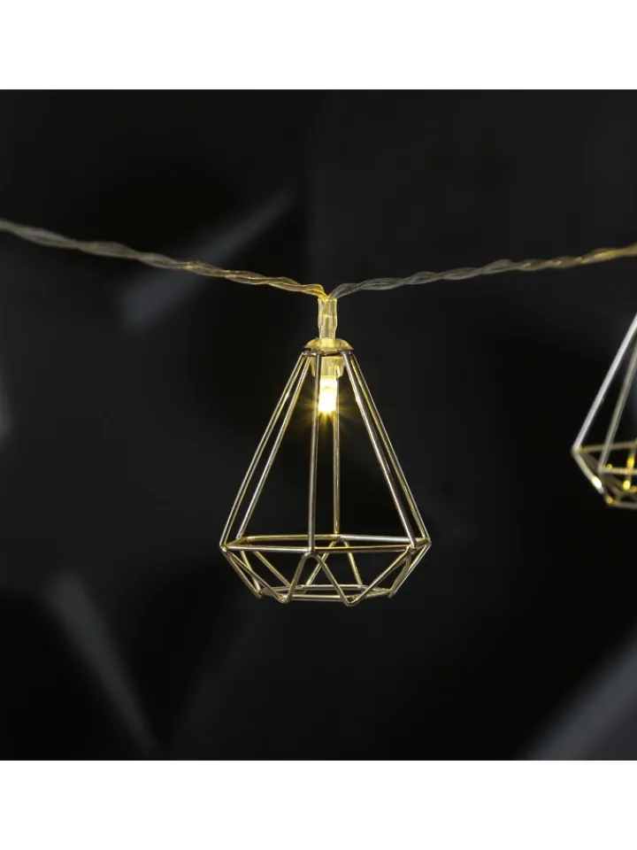 MARELIDA Lichterketten & Dekobeleuchtung<LED Lichterkette DIAMANT 10 kleine beleuchtete Rubine L: 1,6m in silber