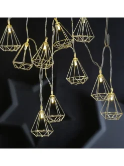 MARELIDA Lichterketten & Dekobeleuchtung<LED Lichterkette DIAMANT 10 kleine beleuchtete Rubine L: 1,6m in silber