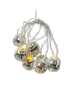 SATISFIRE Lichterketten & Dekobeleuchtung<LED Lichterkette Diskokugel 10 kleine Spiegelkugeln L: 1,35m in silber