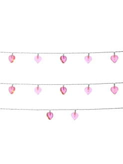 MARELIDA Lichterketten & Dekobeleuchtung<LED Lichterkette Herzen für Valentingstag Muttertag L: 90cm in rosa