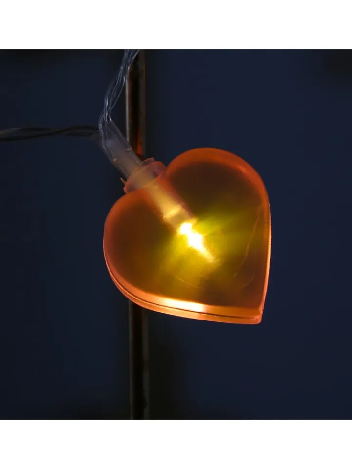 MARELIDA Lichterketten & Dekobeleuchtung<LED Lichterkette Herzen für Valentingstag Muttertag L: 90cm in rosa