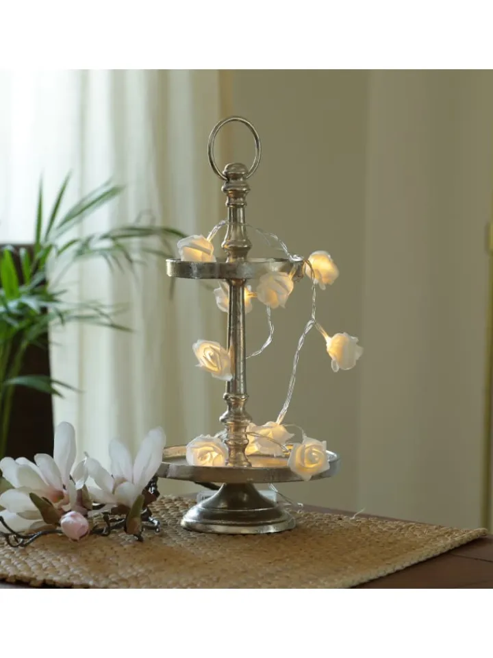 MARELIDA Lichterketten & Deko-Leuchten|Lichterketten & Dekobeleuchtung<LED Lichterkette Mini Rosen 10 Blumen Batteriebetrieb L: 90cm in weiß