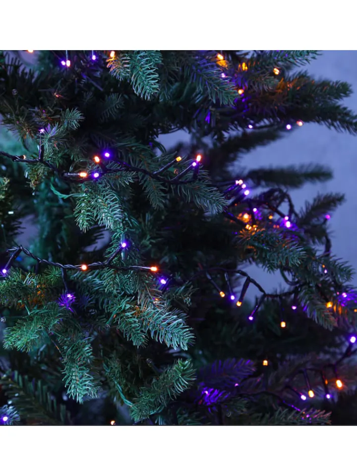 MARELIDA Lichterketten & Dekobeleuchtung<LED Lichterkette Twinkle 750 LED lila orange mit Timer L: 16m in grün
