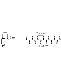 MARELIDA Lichterketten & Dekobeleuchtung<LED Lichterkette Weihnachtslichterkette für Bäume bis 4,5m L: 34m