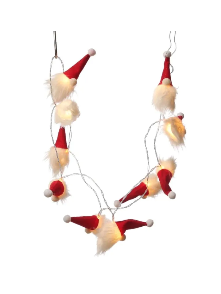 MARELIDA Lichterketten & Dekobeleuchtung<LED Lichterkette Wichtel 10 Weihnachtswichtel L: 1,3m in rot, weiß