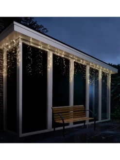 MARELIDA Lichterketten & Dekobeleuchtung<LED Lichtervorhang Eisregen 16 Stränge L: 3,75m in schwarz