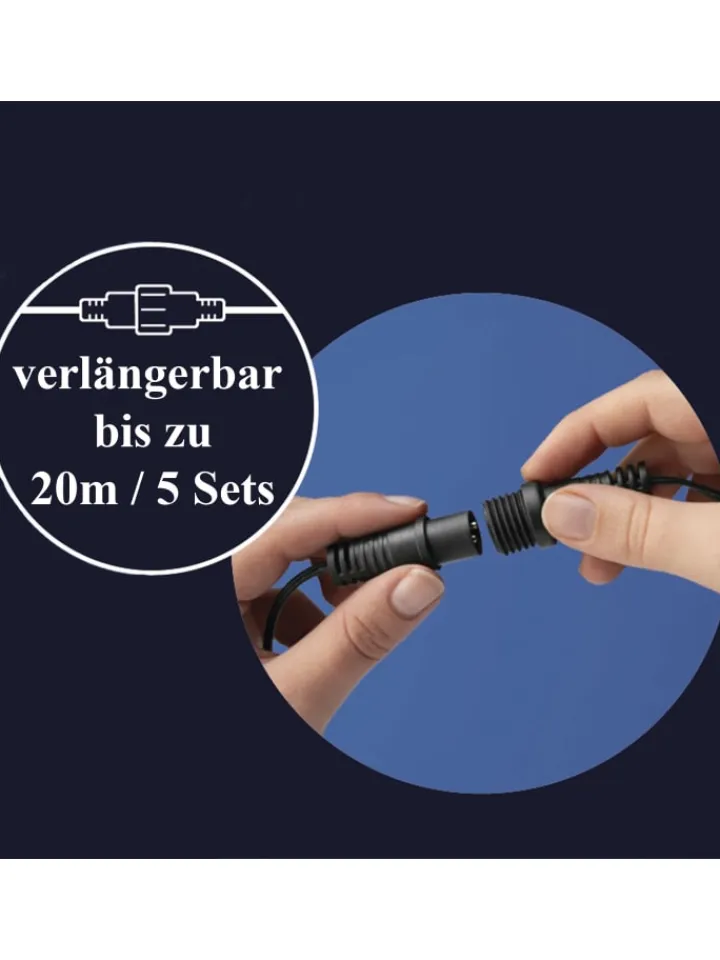 MARELIDA Lichterketten & Dekobeleuchtung<LED Lichtervorhang Eisregen 16 Stränge L: 3,75m in schwarz