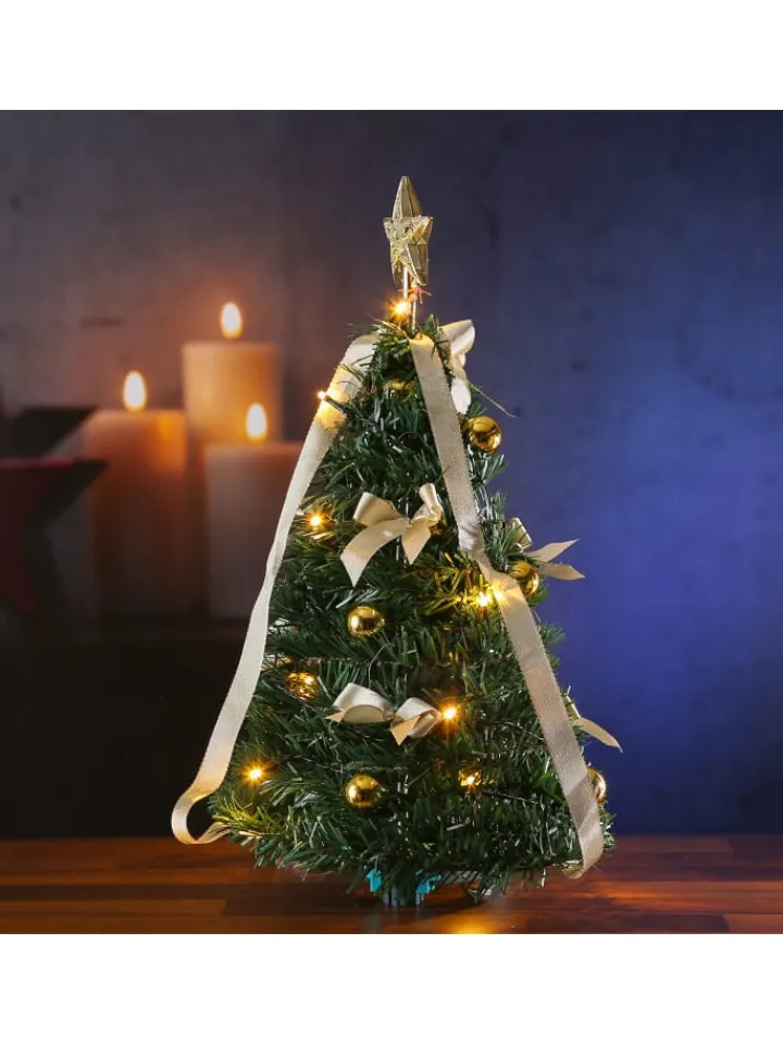 MARELIDA Künstliche Weihnachtsbäume<LED Mini Weihnachtsbaum dekoriert beleuchtet H: 50,5cm in grün