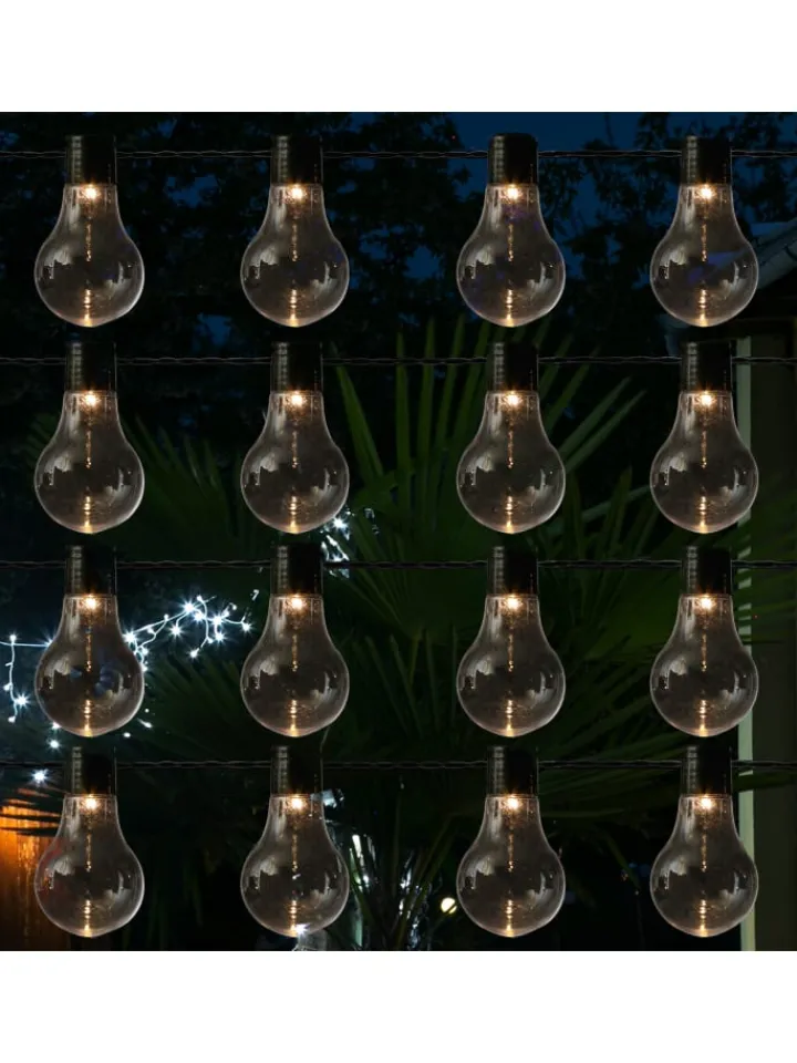 MARELIDA Lichterketten & Dekobeleuchtung<LED Party Lichterkette mit 16 Glühbirnen für Garten L: 4,5m