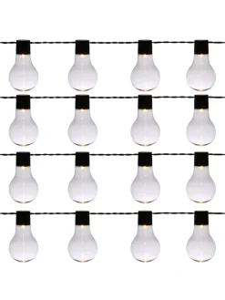 MARELIDA Lichterketten & Dekobeleuchtung<LED Party Lichterkette mit 16 Glühbirnen für Garten L: 4,5m
