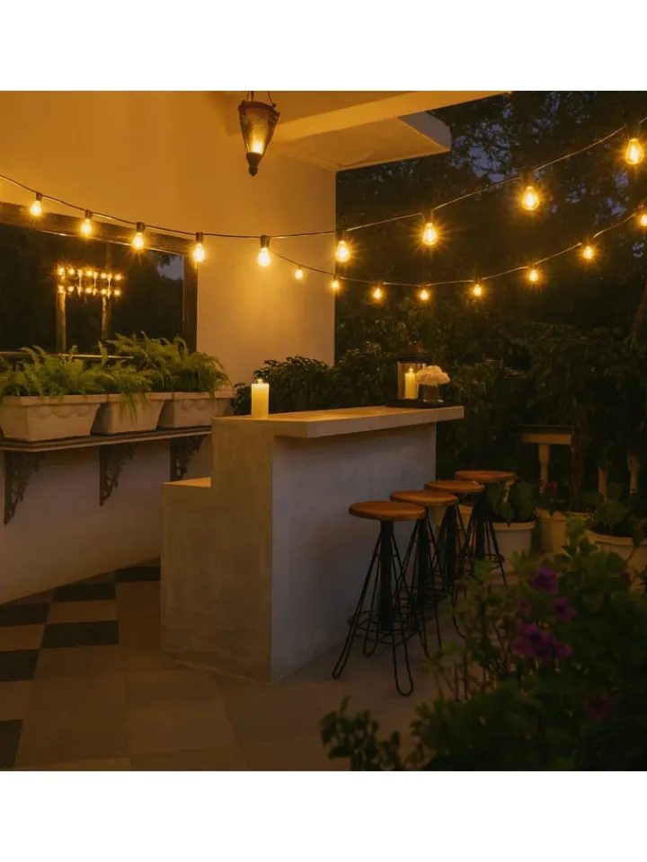 MARELIDA Lichterketten & Dekobeleuchtung<LED Party Lichterkette mit 16 Glühbirnen für Garten L: 4,5m