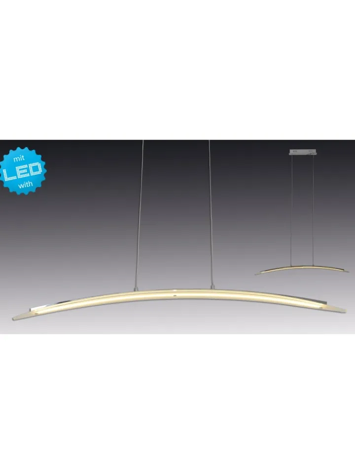 näve Decken- & Hängeleuchten<LED Pendelleuchte "SURF" in chrome - (L)100 cm x (B)8 cm x (H)120 cm - EEK G