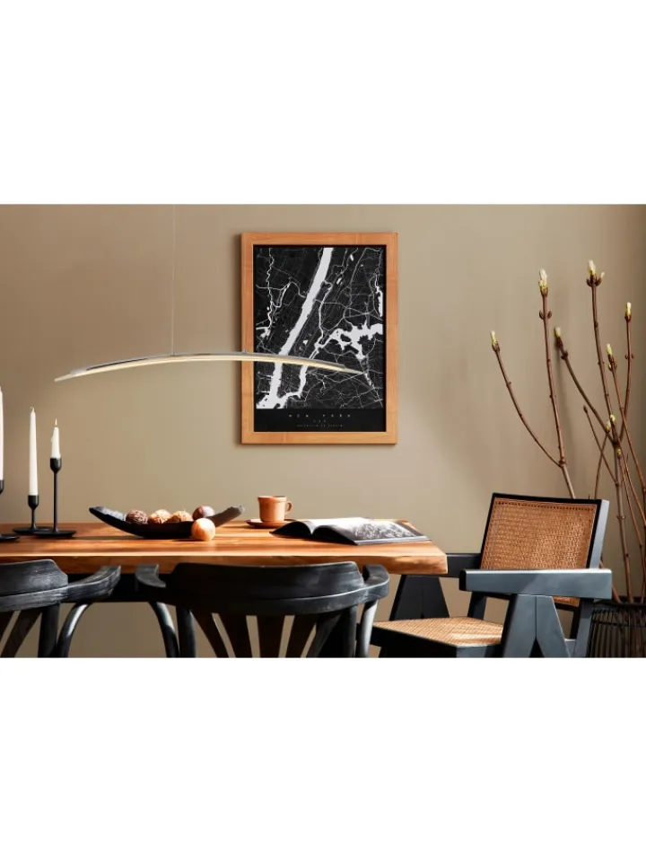näve Decken- & Hängeleuchten<LED Pendelleuchte "SURF" in chrome - (L)100 cm x (B)8 cm x (H)120 cm - EEK G