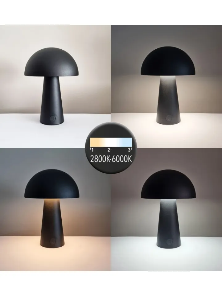 Coen Bakker Tischleuchten<LED Pilz Tischlampe dimmbar Touch Farbwechsler IP44 Innen Außen 15x21cm Grün