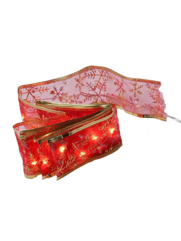 MARELIDA Weihnachtsschmuck<LED Seidenband Geschenkband in rot Länge 2,7m