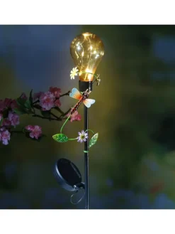 MARELIDA Gartendekoration<LED Solar Gartenstecker Libelle Deko Gartenspieß H: 84cm in bunt