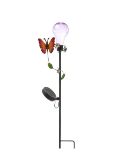MARELIDA Gartendekoration<LED Solar Gartenstecker Schmetterling Deko Gartenspieß H: 84cm in bunt