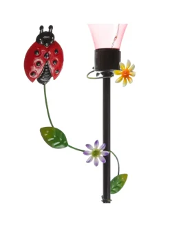 MARELIDA Gartendekoration<LED Solar Gartenstecker Schmetterling Deko Gartenspieß H: 84cm in rot