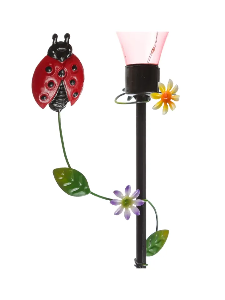 MARELIDA Gartendekoration<LED Solar Gartenstecker Schmetterling Deko Gartenspieß H: 84cm in rot